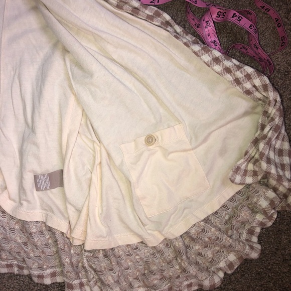 - Knitted & knotted open front checkered cardigan - Picture 6 of 6